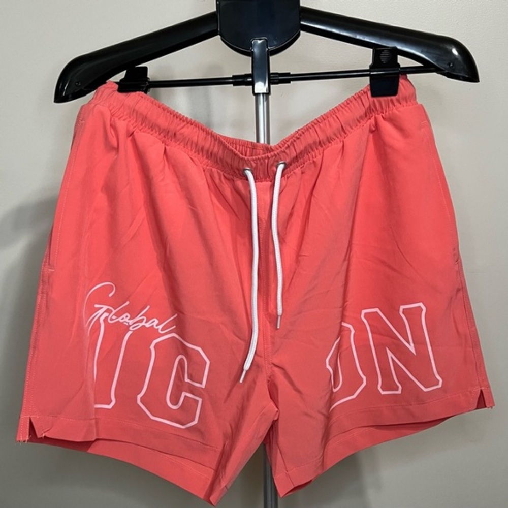 Fashion Nova Men Coral Mesh-Lined Shorts